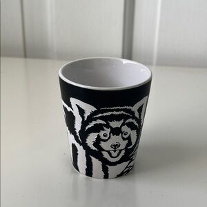 FW Zoo Red Panda Black and White Textured Art Ceramic Shot Glass